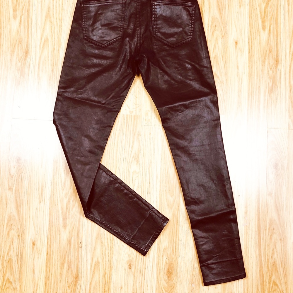 Faux Leather Brown BLK DNM Jeans • 28